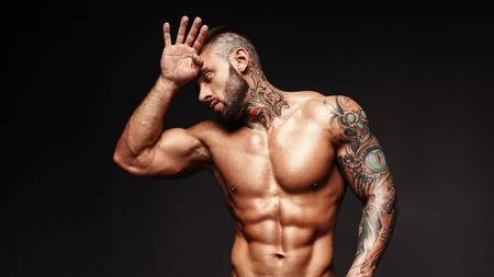 115009621 banner image of sexy man with muscular body portrait of sexi male model hot macho bodybuilder with m 1
