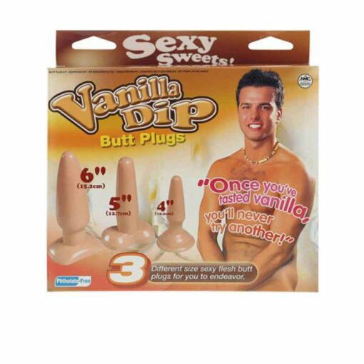 Set Butt Plug Vanilla Dip 3Size