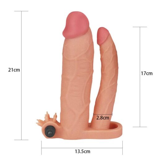 Prelungitor cu Vibratii Double Penis Sleeve