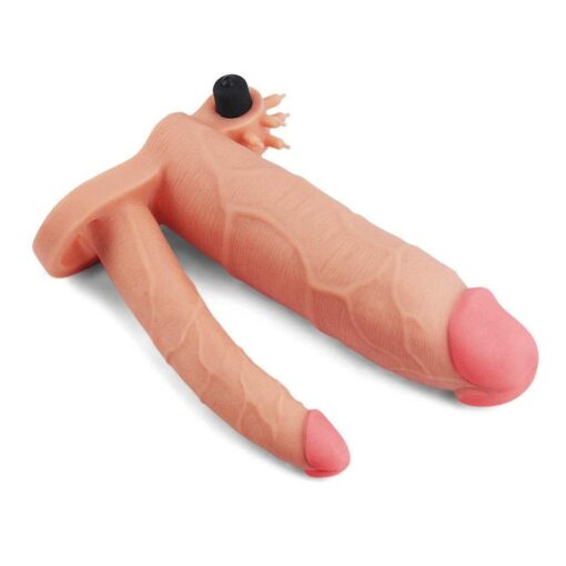 Prelungitor cu Vibratii Double Penis Sleeve