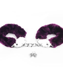Fetish Pleasure Fluffy Hand Cuffs Purple 1 1