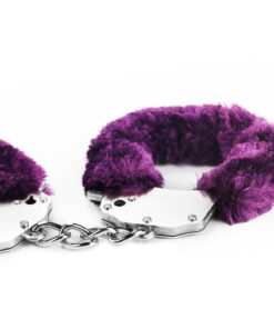 Fetish Pleasure Fluffy Hand Cuffs Purple 1 2