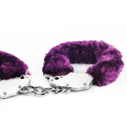 Fetish Pleasure Fluffy Hand Cuffs Purple 1 2