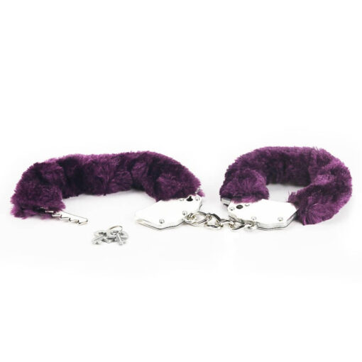 Fetish Pleasure Fluffy Hand Cuffs Purple 1 3