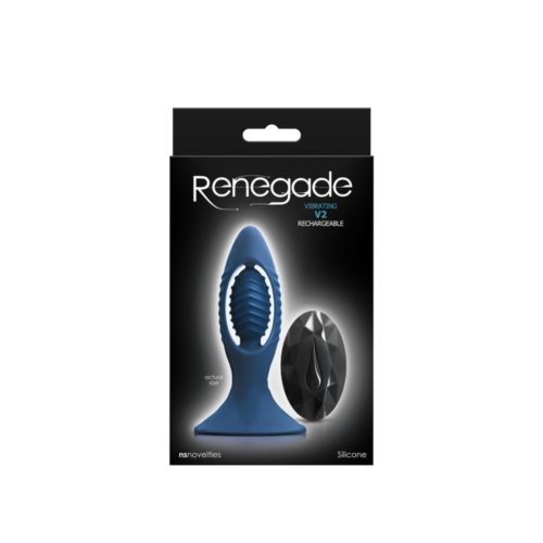 Butt plug cu vibratii Silicon Renegade-V2-Blue