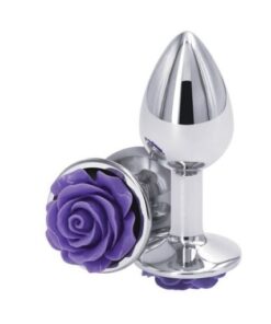 Buttplug cu Trandafir Small Rear Assets Purple