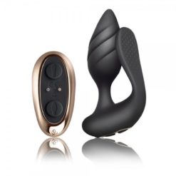 Vibrator Anal si Vaginal pentru cupluri Cocktail Black