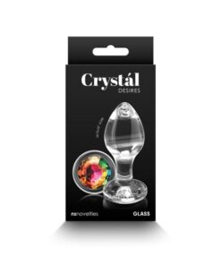 Butt plug cu Cirstal Rainbow Gem Marimea M