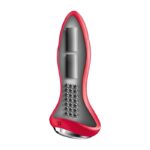Buttplug Anal Rotativ Rosu cu Vibratii Buttplug cu Vibratii si Rotatii Satisfyer 12 cm