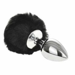 Butt plug Coada iepuras Bunny Large Silver-Black