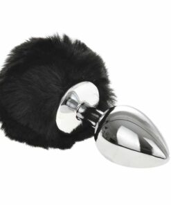 Butt plug Coada iepuras Bunny Large Silver-Black
