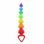 Bile Anale Rainbow Heart Beads 21 cm Bile Anale Rainbow Heart Beads 21 cm