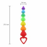 Bile Anale Rainbow Heart Beads 21 cm Bile Anale Rainbow Heart Beads 21 cm