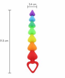 Bile Anale Rainbow Heart Beads 21 cm