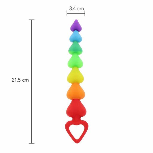 Bile Anale Rainbow Heart Beads 21 cm
