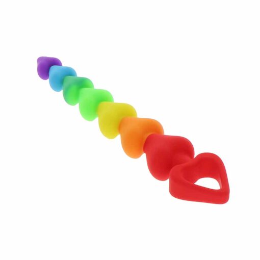 Bile Anale Rainbow Heart Beads 21 cm