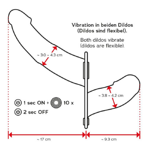 Strap-On Double Thruster cu Vibratii