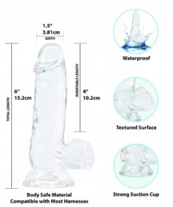 Dildo Anal Transparent waterproof