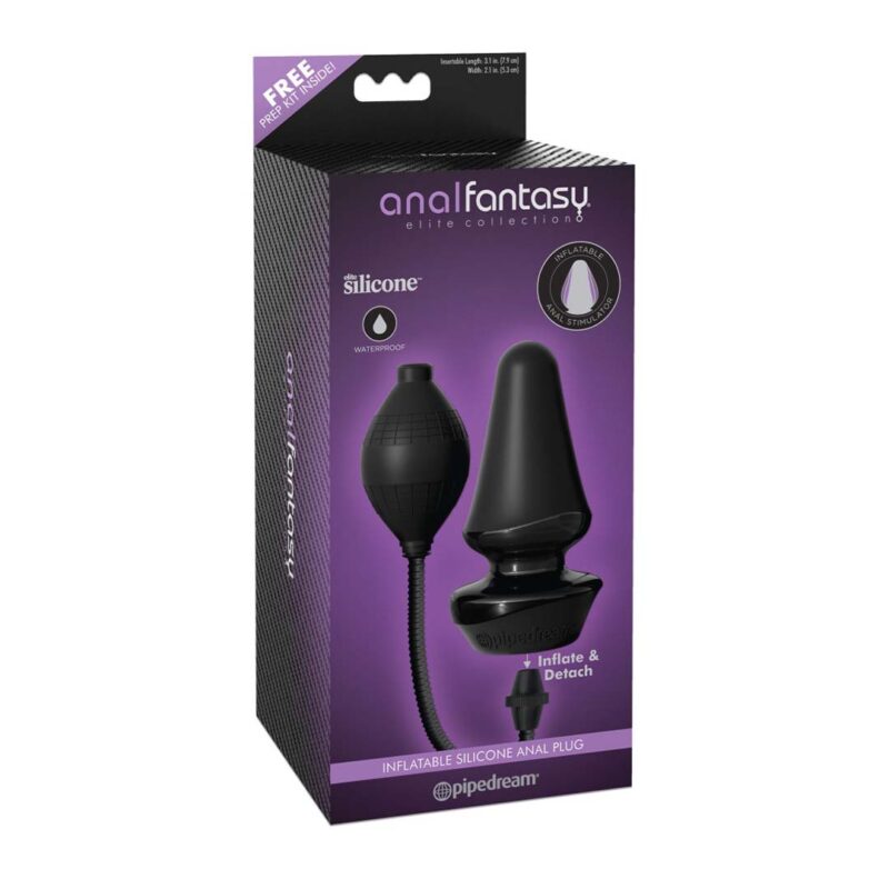 Dop Anal Inflatable Silicone Butt Plug Black Dop Anal Inflatable Silicone Butt Plug Black