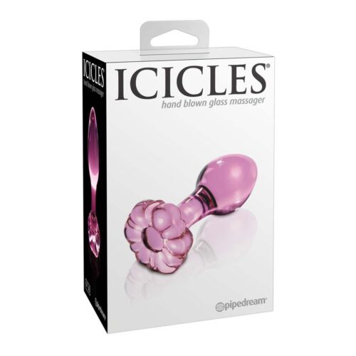 Dop Anal Sticla 48 Pink Butt Plug Sticla Roz Icicles 48