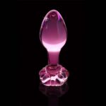Dop Anal Sticla 48 Pink Glass Butt Plug Sticla Roz Icicles 48