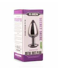 Butt Plug Metalic X Men Small baza neagra
