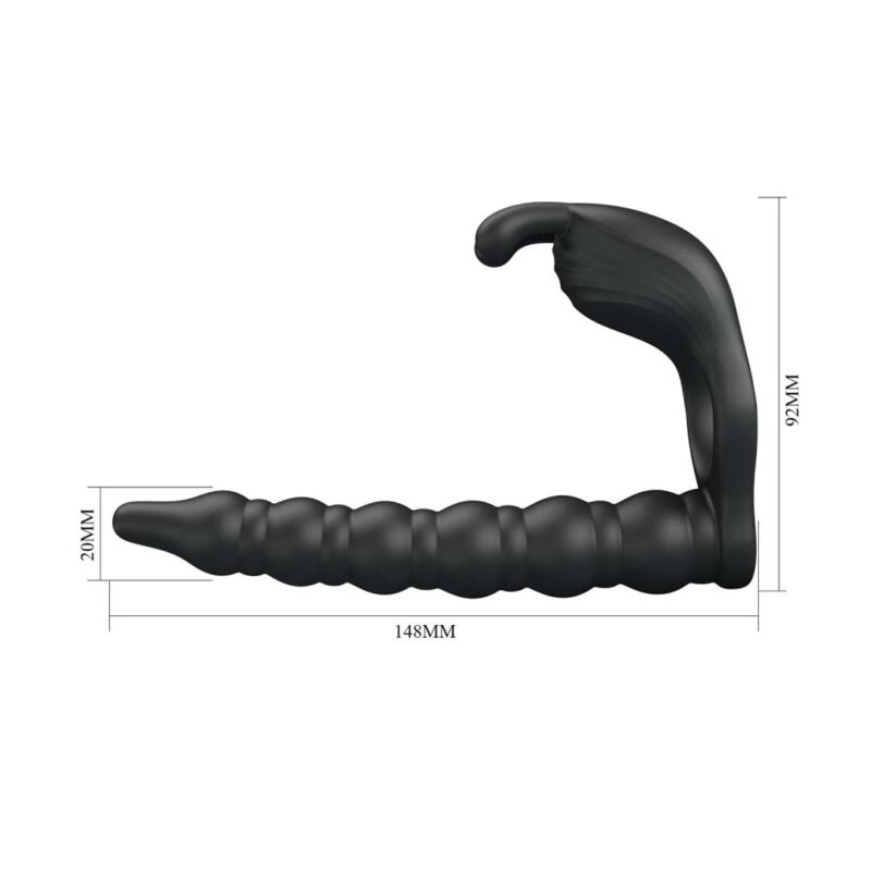 Inel cu Dildo Anal Blackney Black dimensiune Inel cu Dildo Anal Blackney Black