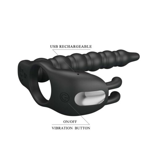 Inel cu Dildo Anal Blackney Black