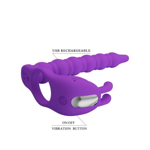 Strapon cu Inel Penis Blackney Purple