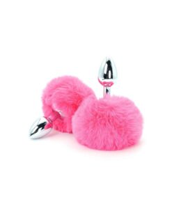 Butt Plug metalic cu Coada de Iepure Roz