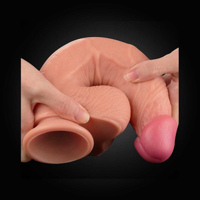 Dildo Realistic cu Strat Dublu de Piele - imagine 5