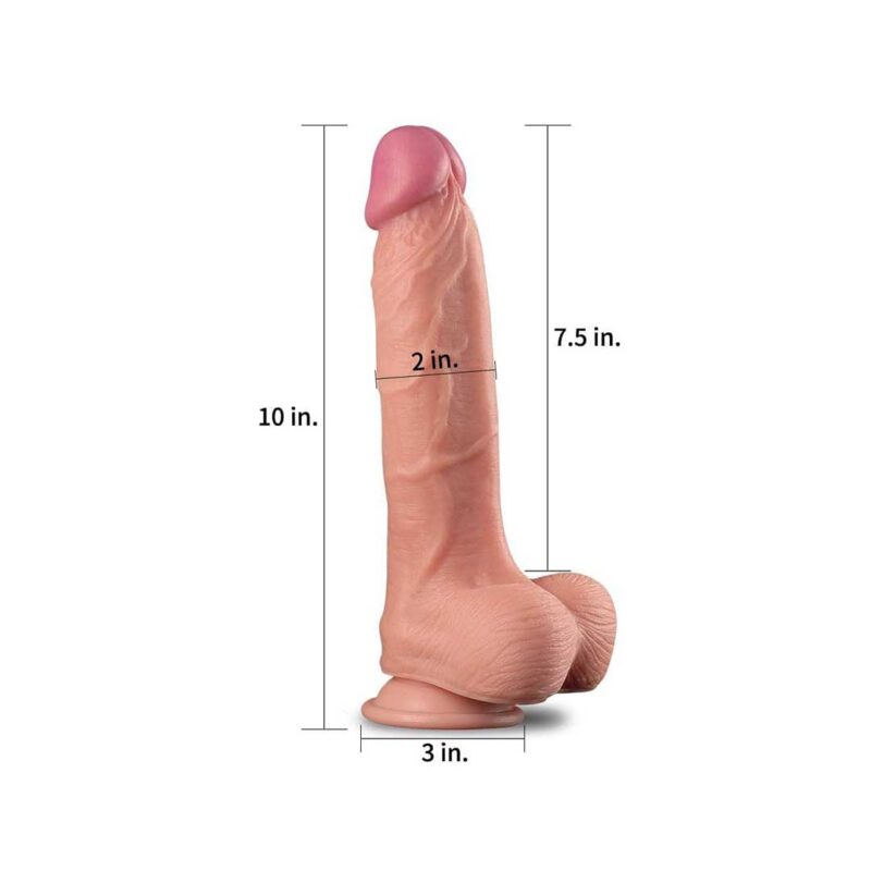 Dildo Realistic cu Strat Dublu de Piele - imagine 6