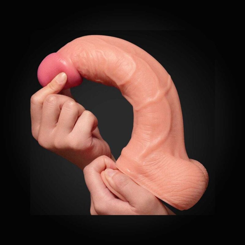 Dildo Realistic cu Strat Dublu de Piele - imagine 3