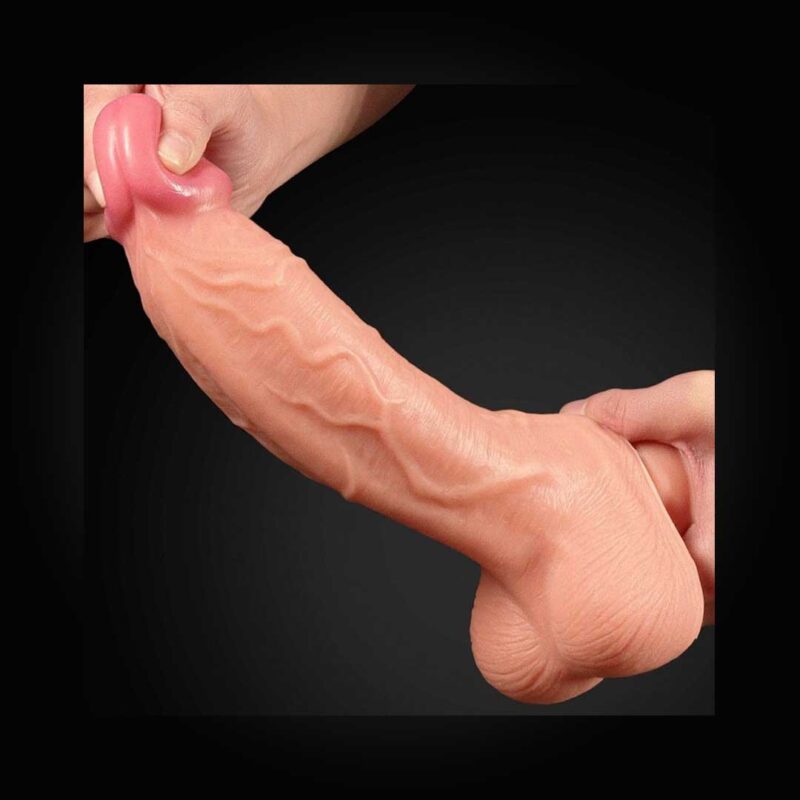 Dildo Realistic cu Strat Dublu de Piele - imagine 4
