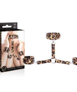 set de zgarda si catuse cu model de leopard
