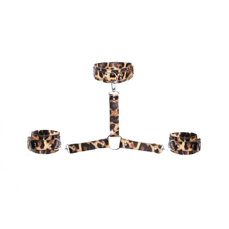 Set Catuse Cu Zgarda Leopard Frenzy